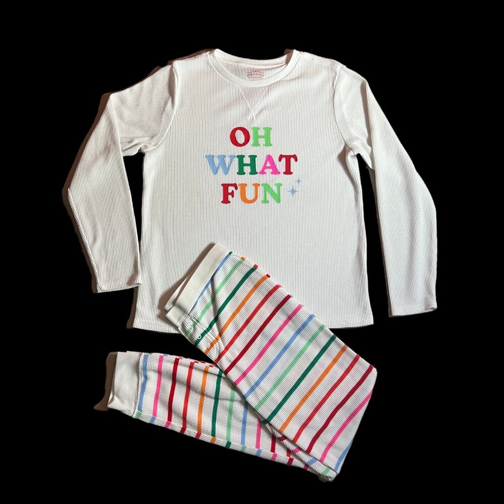 Wondershop Striped Thermal Christmas Oh What Fun Pajamas